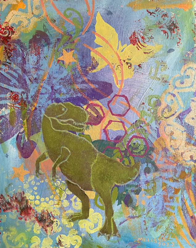 Before Us - dinosaur butterfly art