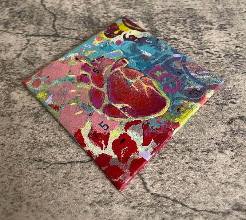 Heart Math painting from the side