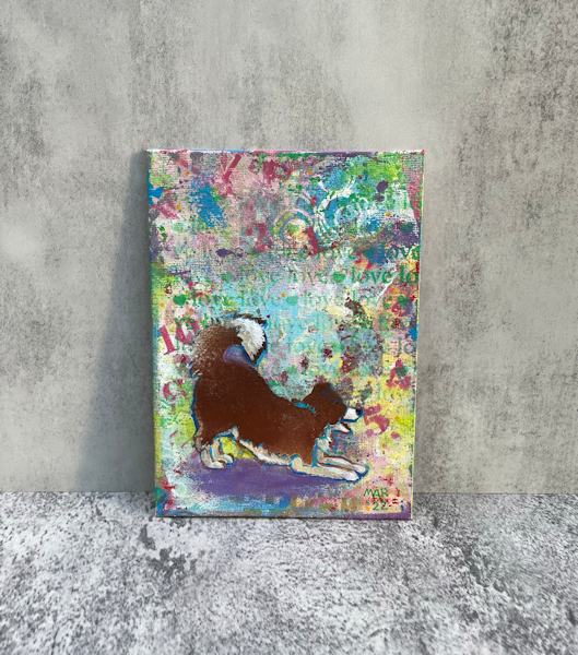 Never Forget You are an Animal – Modern outsider dog art painting, spray paint and stencil with acrylic