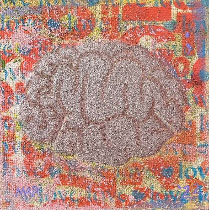 Bubble Gum - brain painting, fun original art from the artist