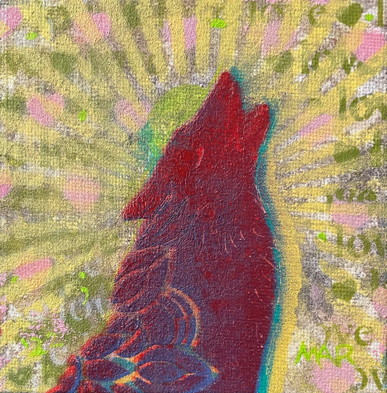 Love Howl - painting of a wolf - spray paint and stencil and acrylic