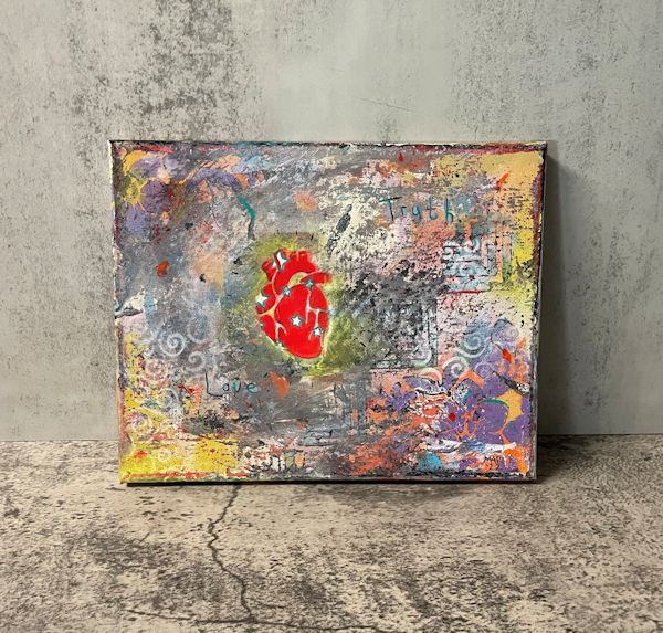 The Center Holds – Anatomical heart painting, original abstract art on canvas – Love, Truth