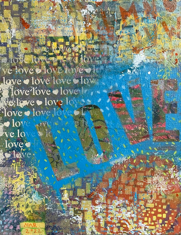 Word painting of LOVE - original acrylic on canvas